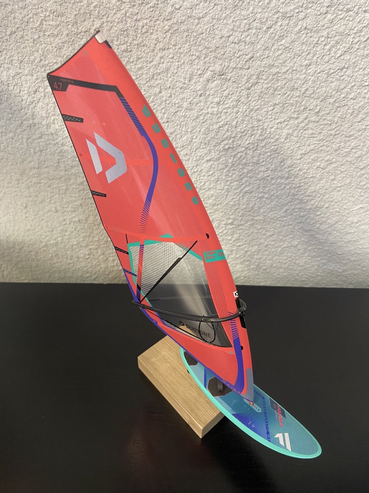 MINIATURE VOILE DUOTONE SAUMON +PLANCHE FANATIC BLEU