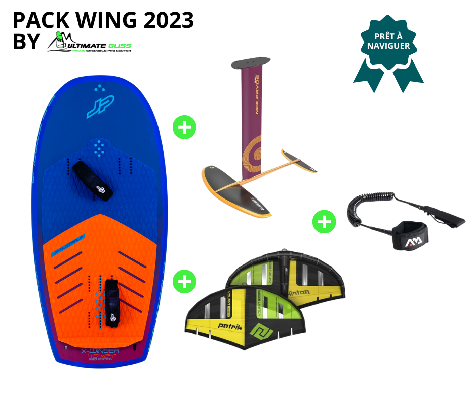 PACK WING JP X-WINGER PRO 2023 + AILE PATRICK 2023 + FOIL GLIDE SURF 2024 + COIL LEASH
