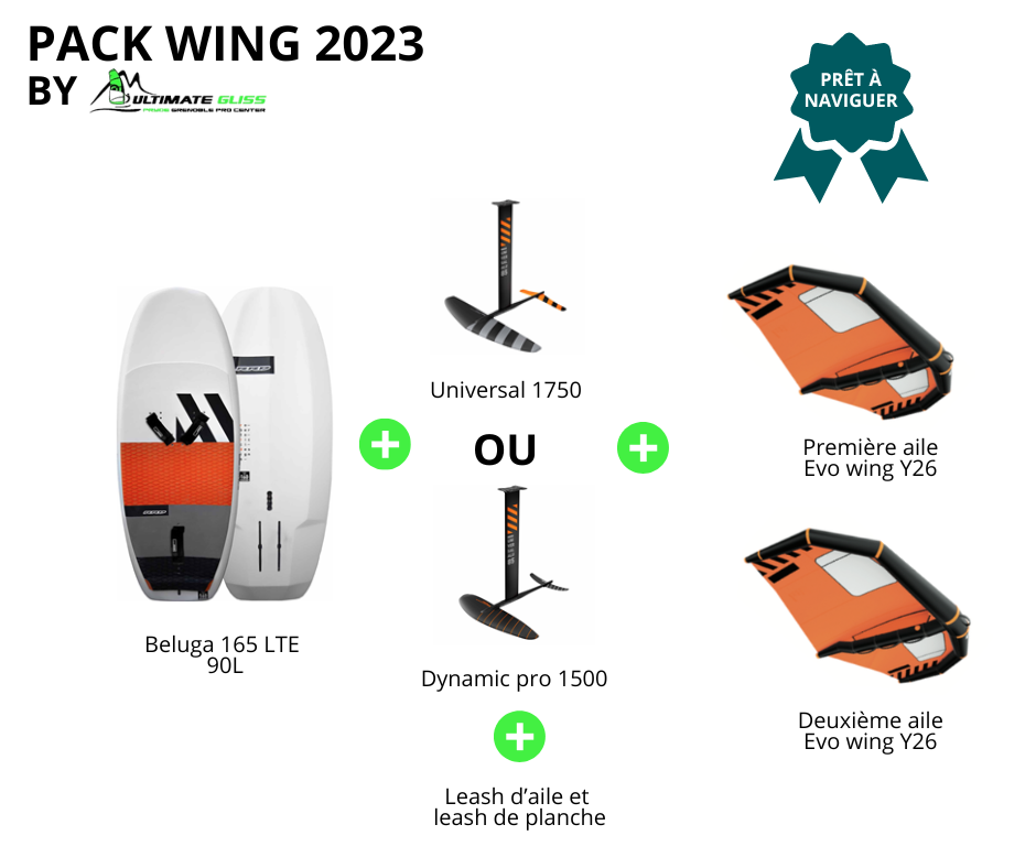PACK RRD BELUGA LTE + UNIVERSAL 1750 OU DYNAMIC PRO 1500 +  2 EVO WING Y26