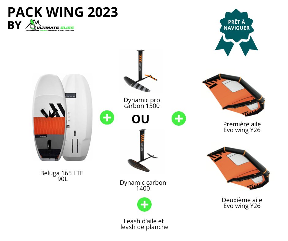 PACK RRD BELUGA 165  LTE + DYNAMIC PRO CARBON 1500 OU DYNAMIC CARBON 1400 + 2*EVO WING Y26